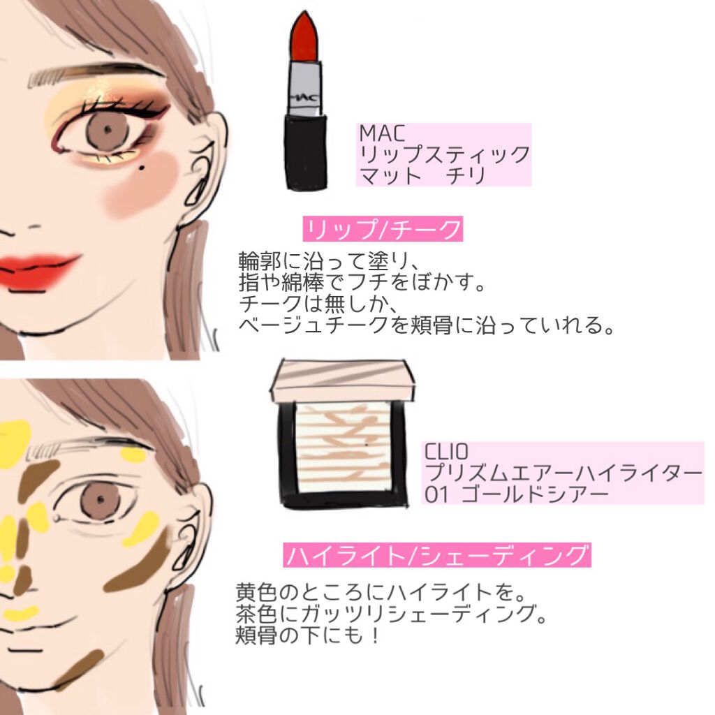 リップスティック M A Cを使った口コミ 強い女になりたい時用のメイクです ベー By Totema イラスト 乾燥肌 代後半 Lips