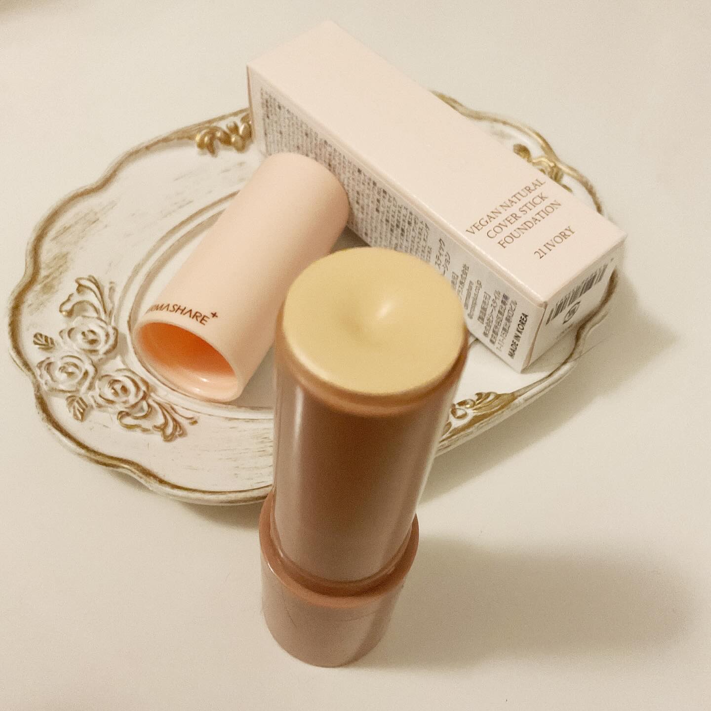 ヴィーガンナチュラルカバースティックファンデーション/DERMASHARE/その他ファンデーションを使ったクチコミ（2枚目）