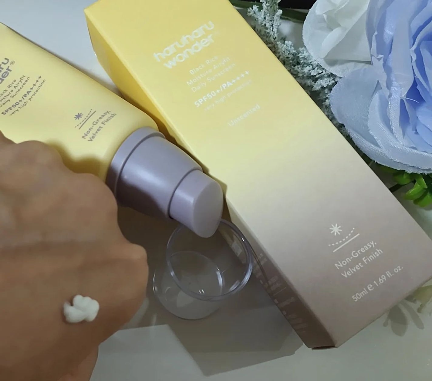 ブラックライスモイスチャーエアリーフィットデイリーサンスクリーン/haruharu wonder/日焼け止めクリームを使ったクチコミ(5枚目)