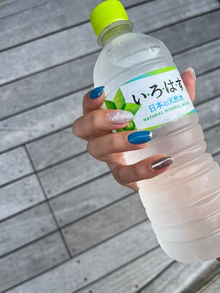 #ジェルネイル,#ブルーネイル,#シルバーネイルのネイルデザイン