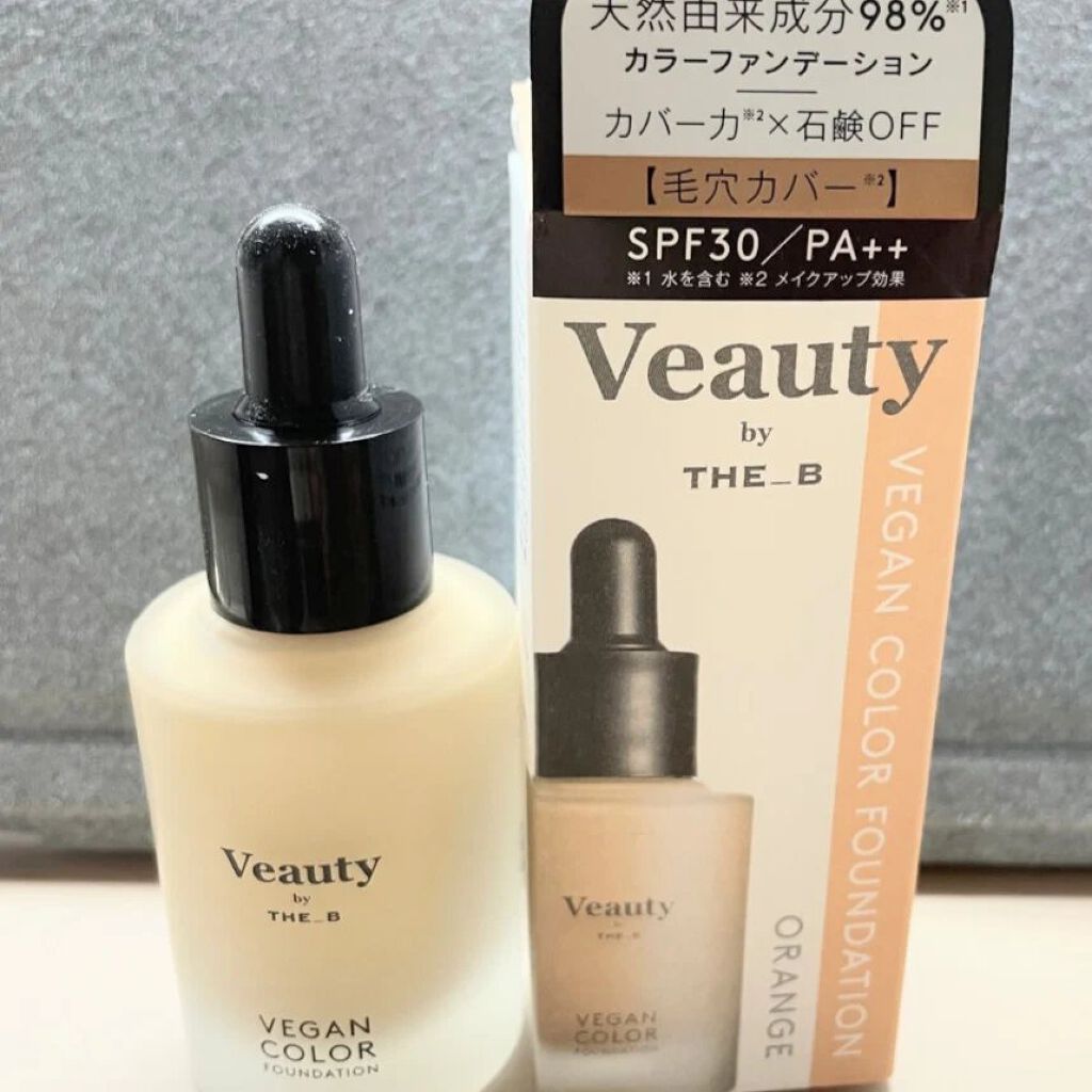 ヴィーガン カラーファンデーション オレンジ/Veauty by THE_B/リキッドファンデーションを使ったクチコミ（2枚目）
