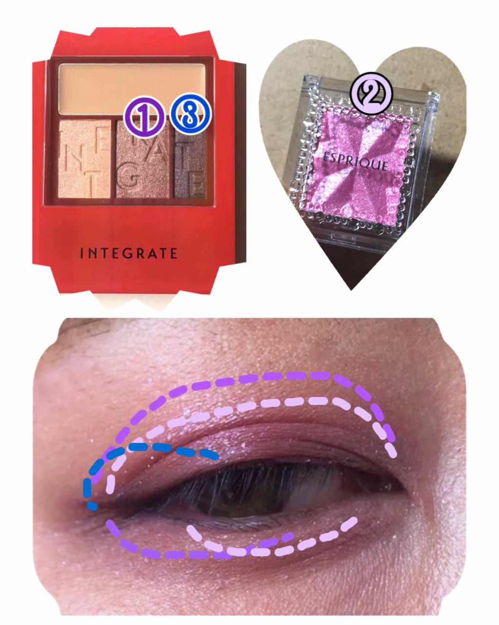 アクセントカラーアイズ CC/インテグレート/アイシャドウパレットを使ったクチコミ（2枚目）