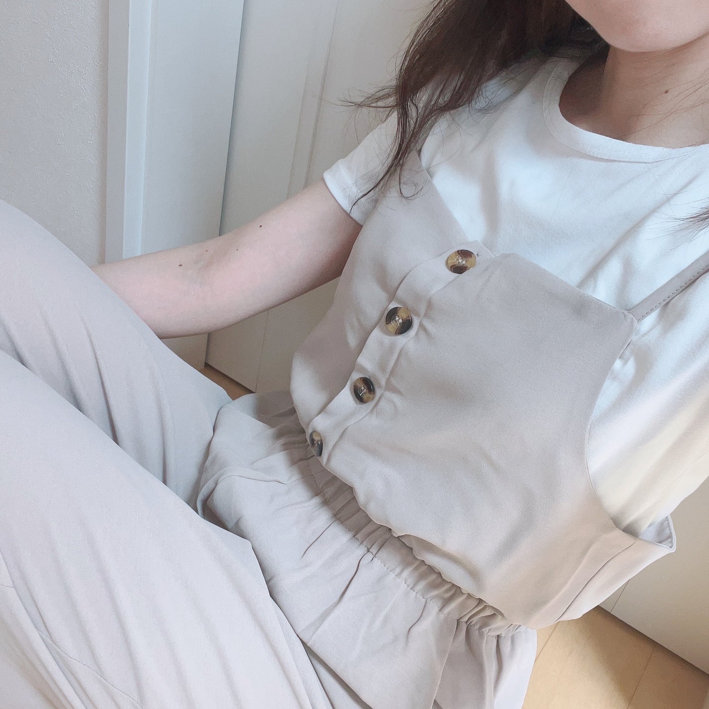 Tシャツ×キャミ前ボタンオールインワン 2点セット/GRL/その他を使ったクチコミ(3枚目)