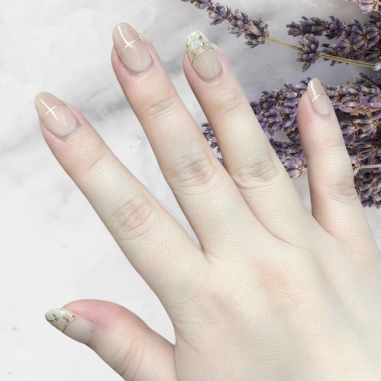 セミキュアジェルネイル（ハンド） ND-053-J N Cream Shell/ohora/ネイルシールを使ったクチコミ（3枚目）