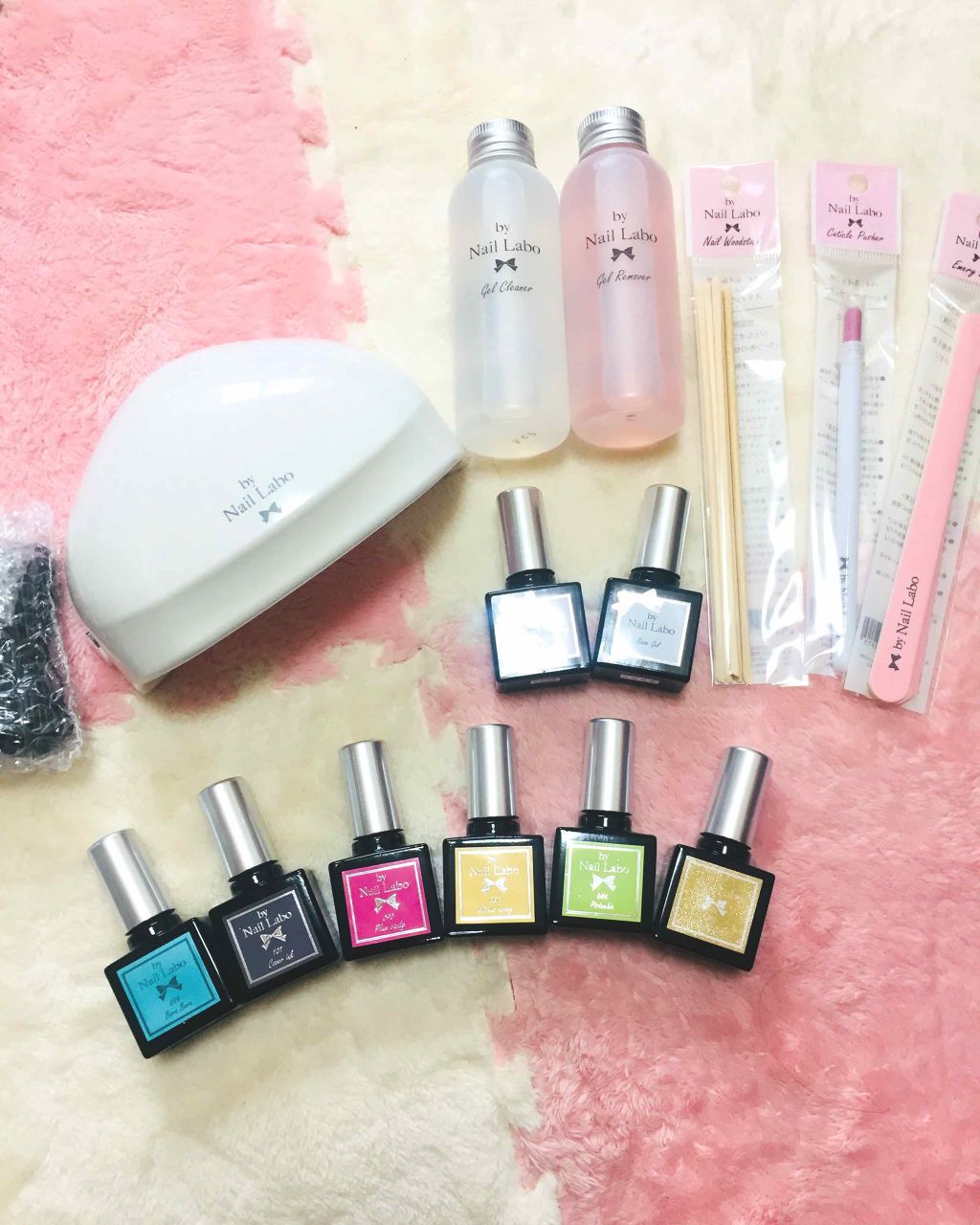 【新品・未使用】by Nail Labo ファーストキット(LEDライト付) 試してみた】ファーストキット LEDライト付 by Nail Laboの