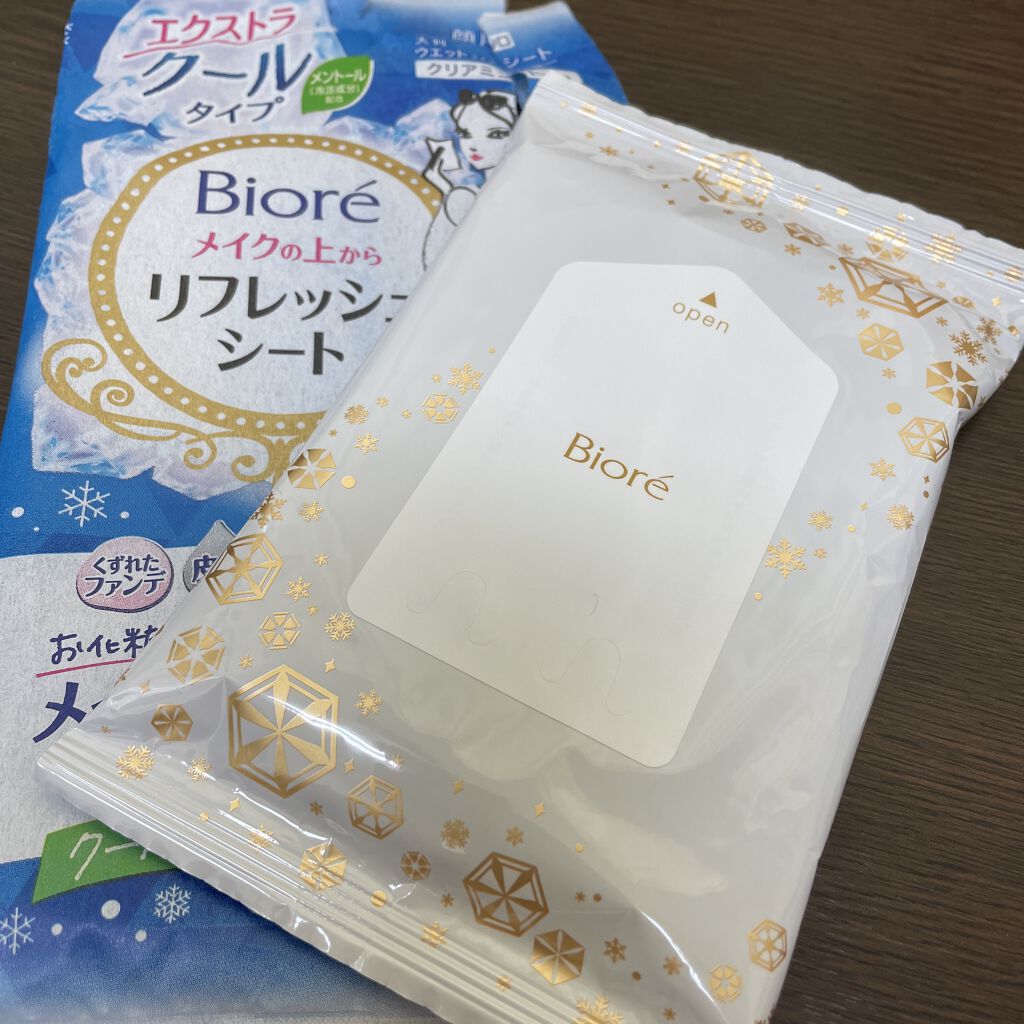 メイクの上からリフレッシュシート エクストラクール/ビオレ/フェイスシートを使ったクチコミ（2枚目）