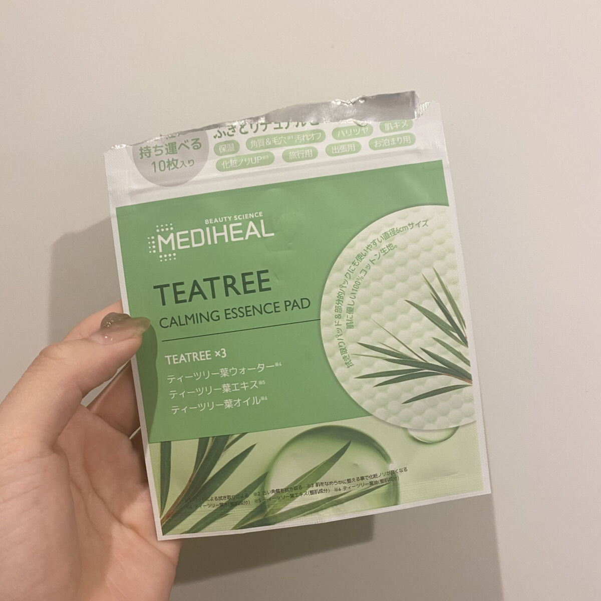 ティーツリーカーミングエッセンスパッド/MEDIHEAL/トナーパッドを使ったクチコミ（1枚目）