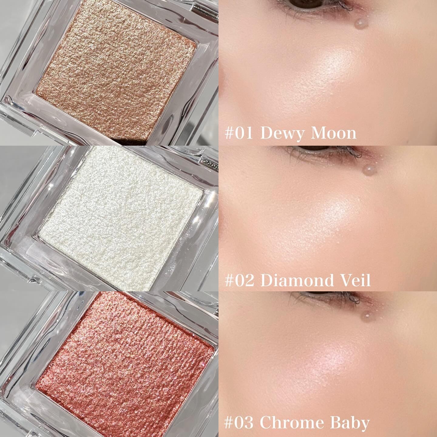 ビディボブ ハイライター 03 クロームベビー/Glint/パウダーハイライトを使ったクチコミ（3枚目）