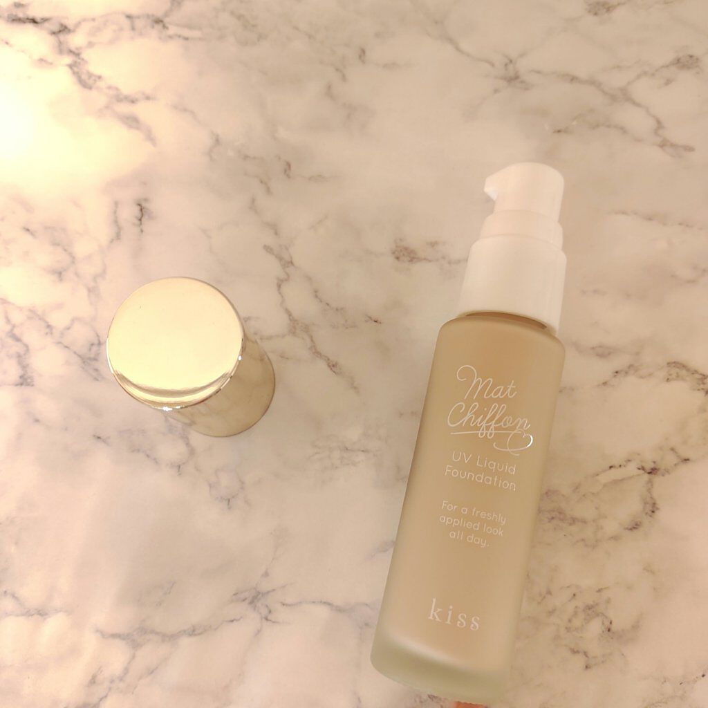 マットシフォン UVリキッドファンデ 01 ライトピンクオークル(Light Pink Ochre)/KiSS/リキッドファンデーションを使ったクチコミ（1枚目）