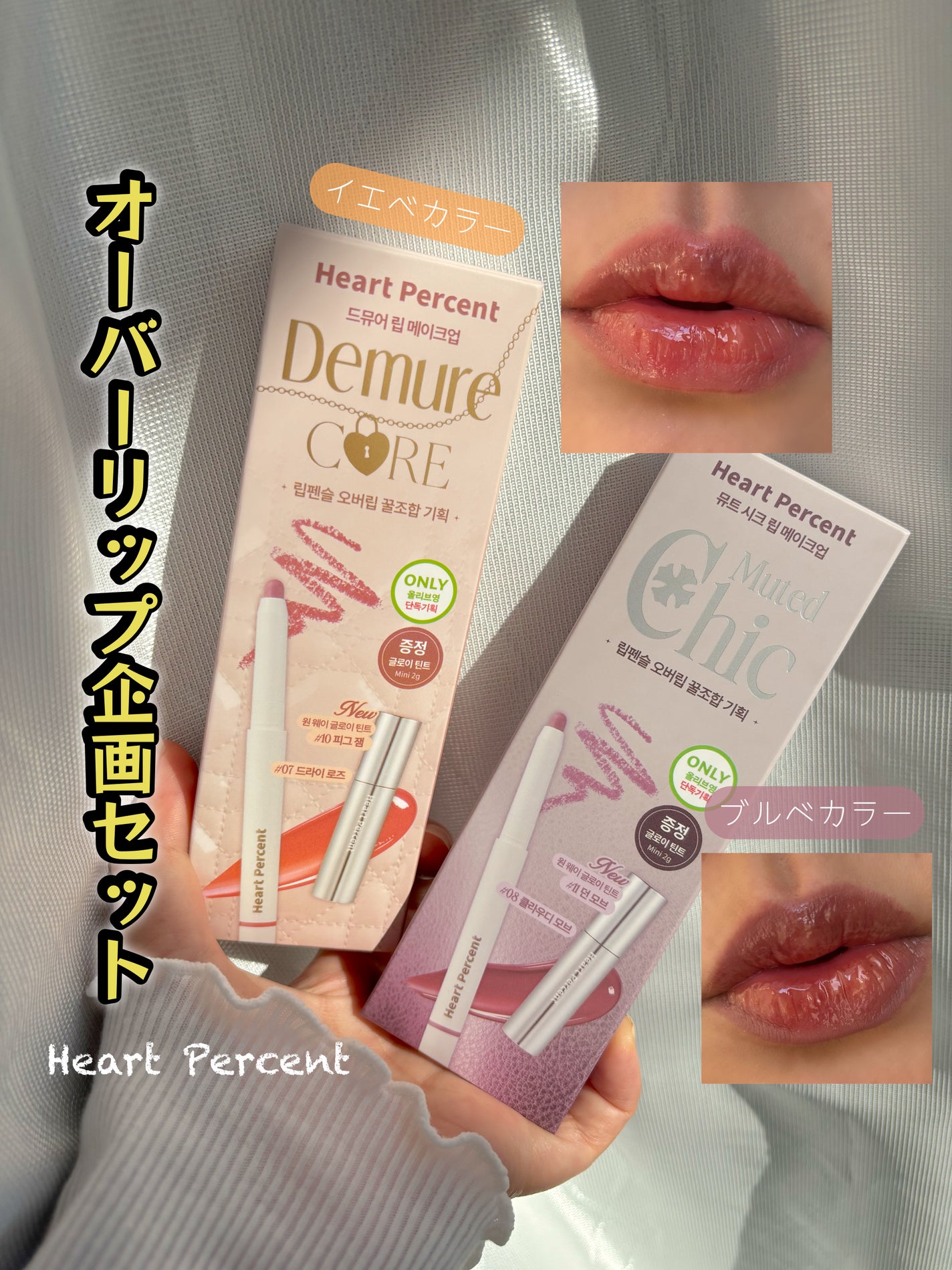 リップペンシル+グロイティントミニ企画セット/Heart Percent/リップティントを使ったクチコミ(1枚目)