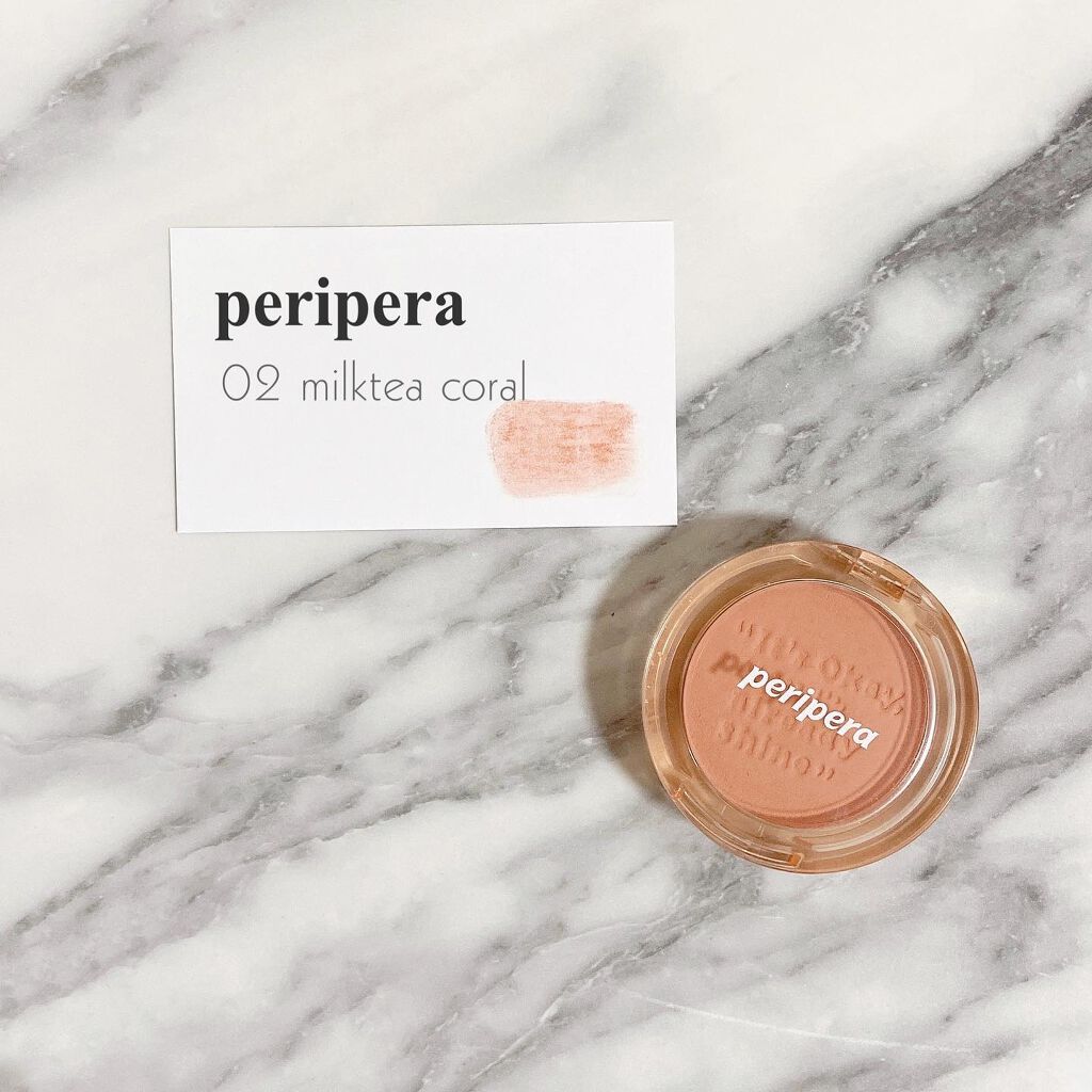 ピュア ブラッシュド サンシャイン チーク 02 ミルクティー気分（MILKTEA CORAL）/PERIPERA/パウダーチークを使ったクチコミ（2枚目）