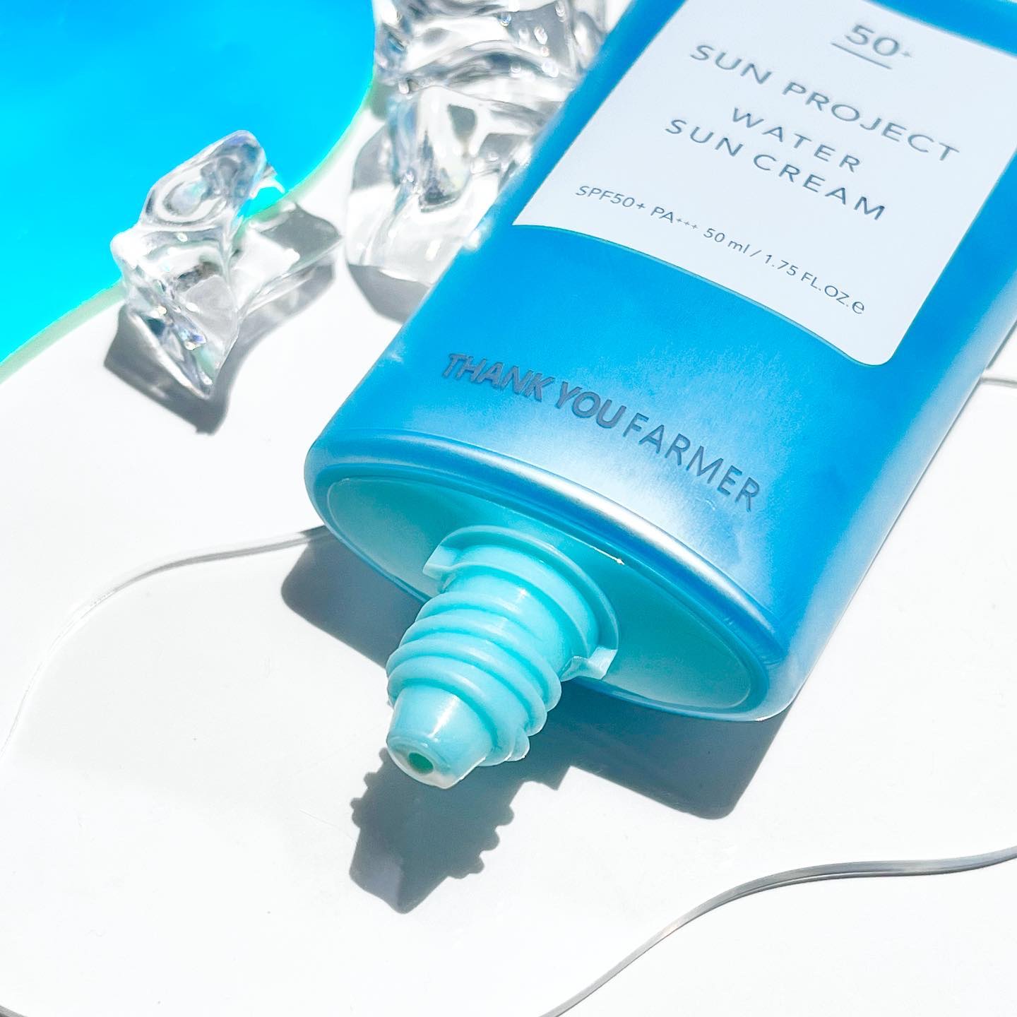 サンプロジェクト ウォーターサンクリーム SPF50+ PA+++/THANK YOU FARMER/日焼け止めクリームを使ったクチコミ（2枚目）