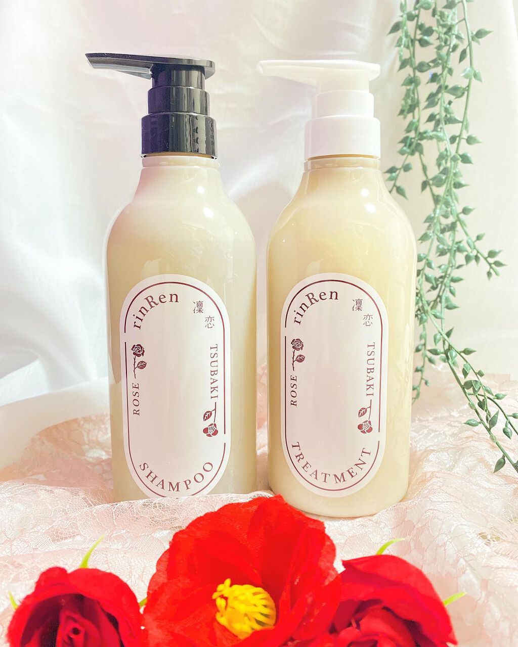 シャンプー/トリートメント ローズ&ツバキ/rinRen(凛恋)/市販シャンプーを使ったクチコミ(4枚目)