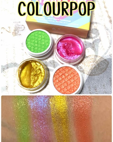 #COLOURPOP 
#EndOfTheRainbowバンドルで購入
レインボーロード(アイシャドウ)の紹介です。
このコレクションの中で一番好きなお色がこの中に２つありました❤️
スオッチしてて興奮