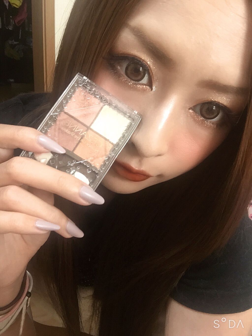 かおはむ on LIPS 「🧁セザンヌ縛りオレンジメイク🧁今日のメイク💄アイシャドウとリッ..」(2枚目)