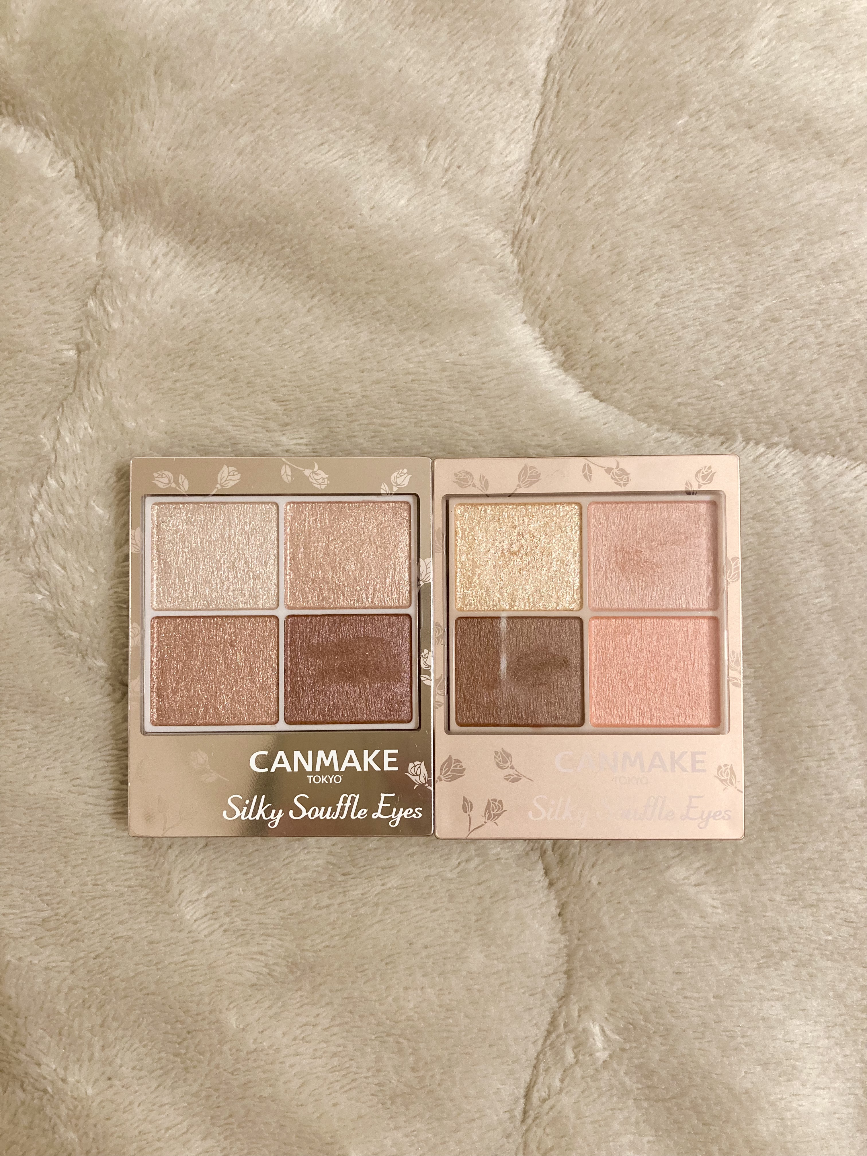 キャンメイク　シルキースフレアイズ


深みのあるカラーが落ち着いた雰囲気を作ってくれる10番と可愛さが強いM04番❤️

マットアイシャドウがお好きな方はM04がおすすめです😊
ラメ多めで大人ピンクメイクがしたいという方は10番！


