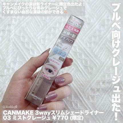 3wayスリムシェードライナー/キャンメイク/リキッドアイライナーを使ったクチコミ(2枚目)