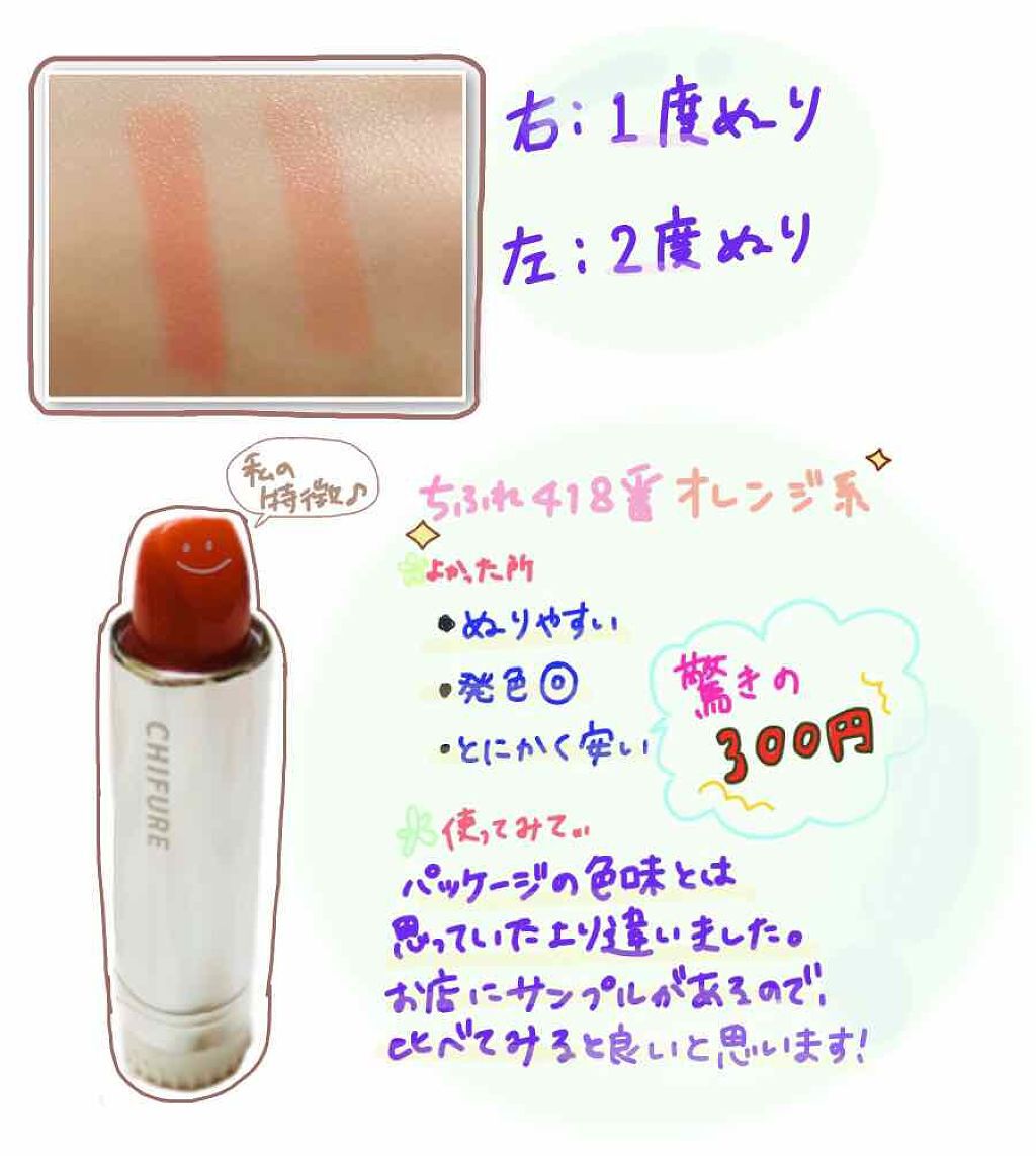 口紅(詰替用)/ちふれ/口紅を使ったクチコミ(2枚目)