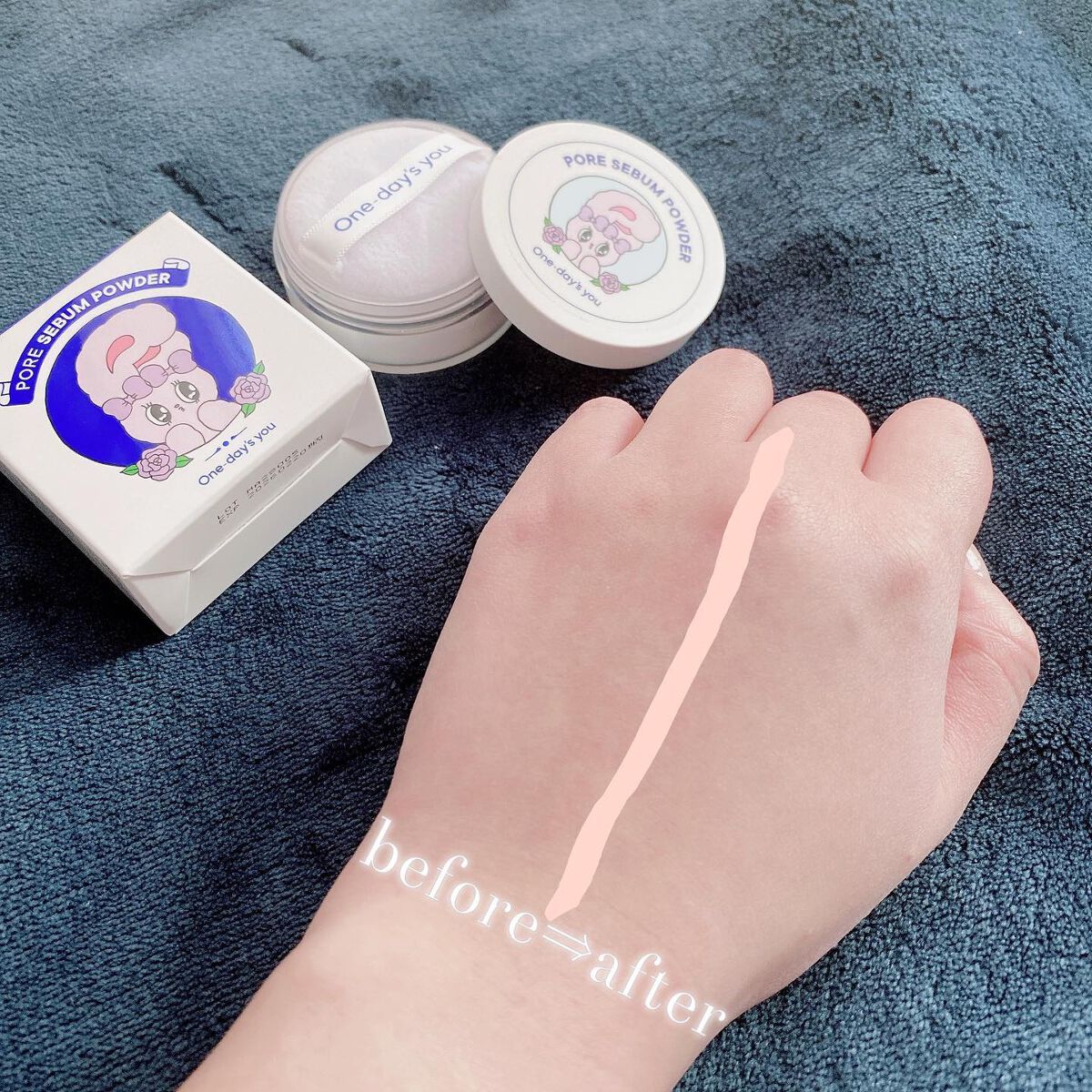 ポアセバムパウダー/One-day's you/ルースパウダーを使ったクチコミ(2枚目)