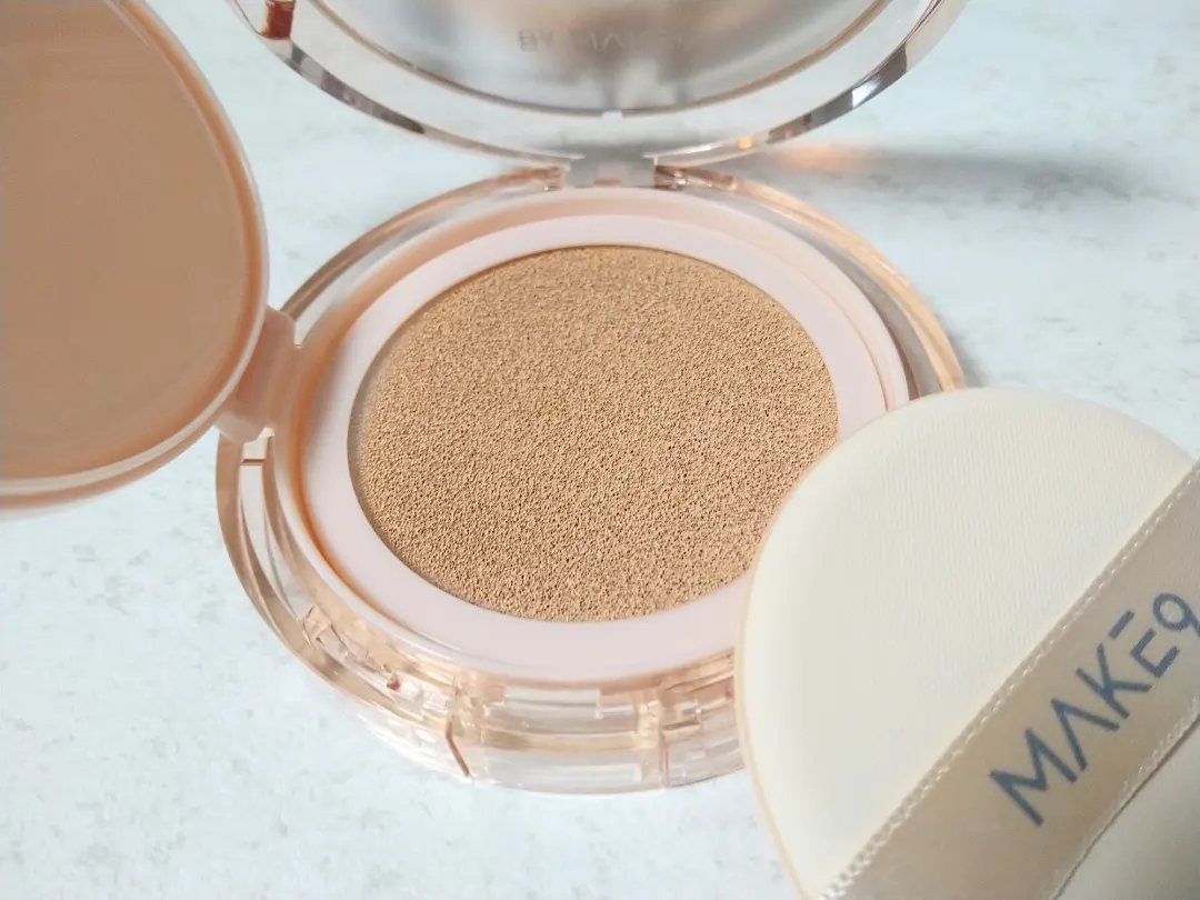 ヌードカーミンググロークッション/MAKE9/クッションファンデーションを使ったクチコミ（3枚目）