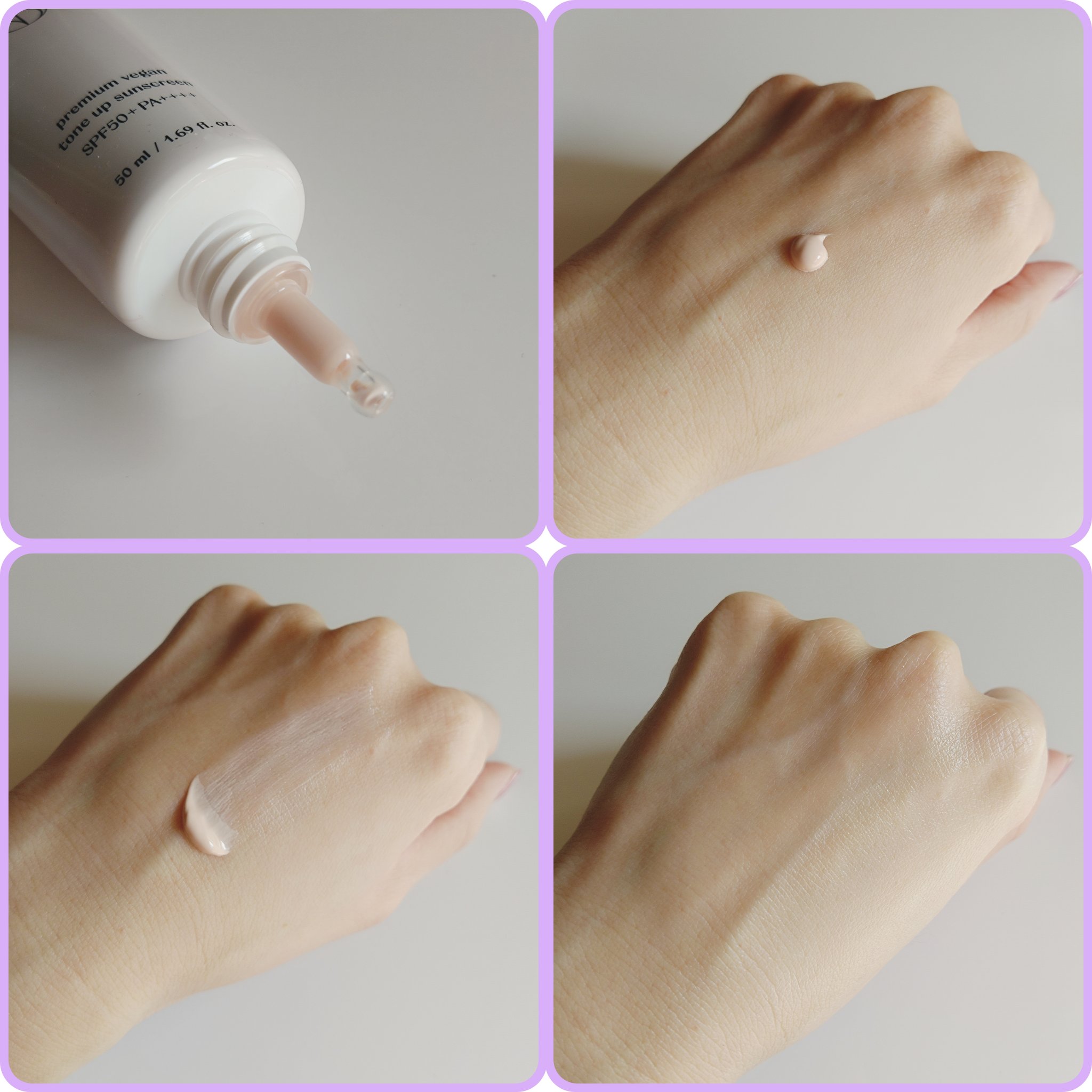 プレミ アムビーガン トーンアップ日焼け止め SPF50+PA++++/dinsee/日焼け止めミルクを使ったクチコミ（3枚目）