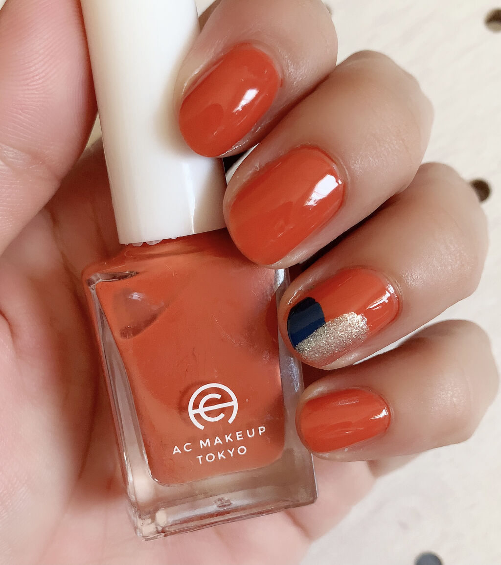 ACネイルエナメル 003G 濃密 オレンジ/セリア/マニキュアを使ったクチコミ（1枚目）