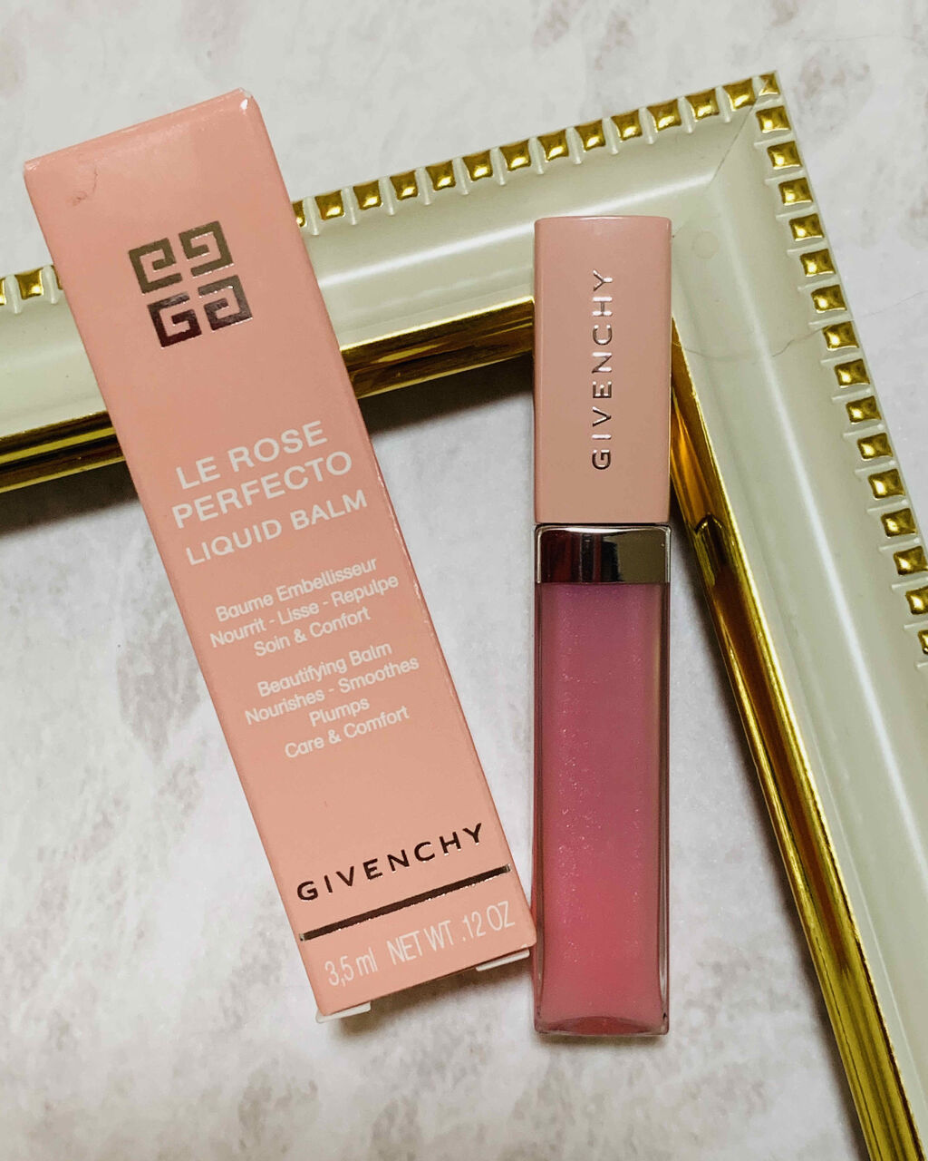 ローズ・パーフェクト・リキッド No.001 パーフェクト・ピンク/GIVENCHY/口紅を使ったクチコミ（1枚目）