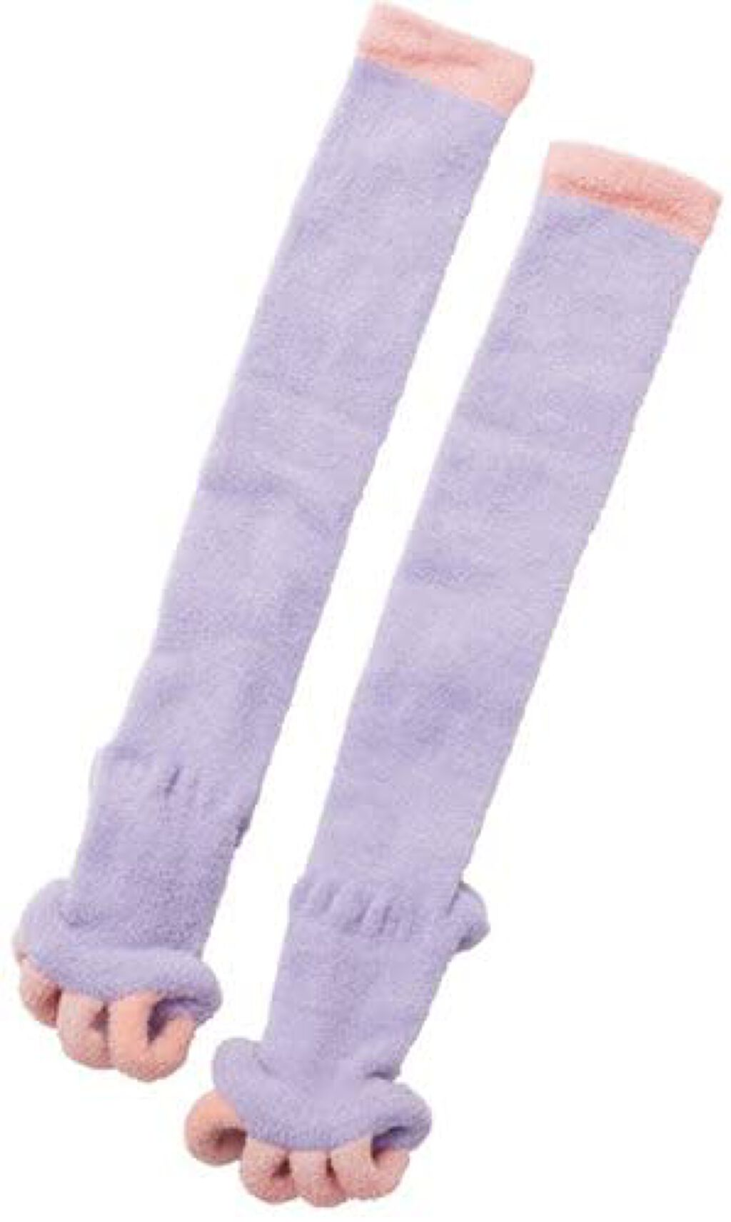 眠れる森の5本指ふわもこソックス着圧タイプ パープル