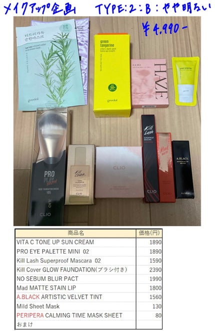 CLUBCLIO 2020summer福袋/CLIO/メイクアップキットを使ったクチコミ(4枚目)