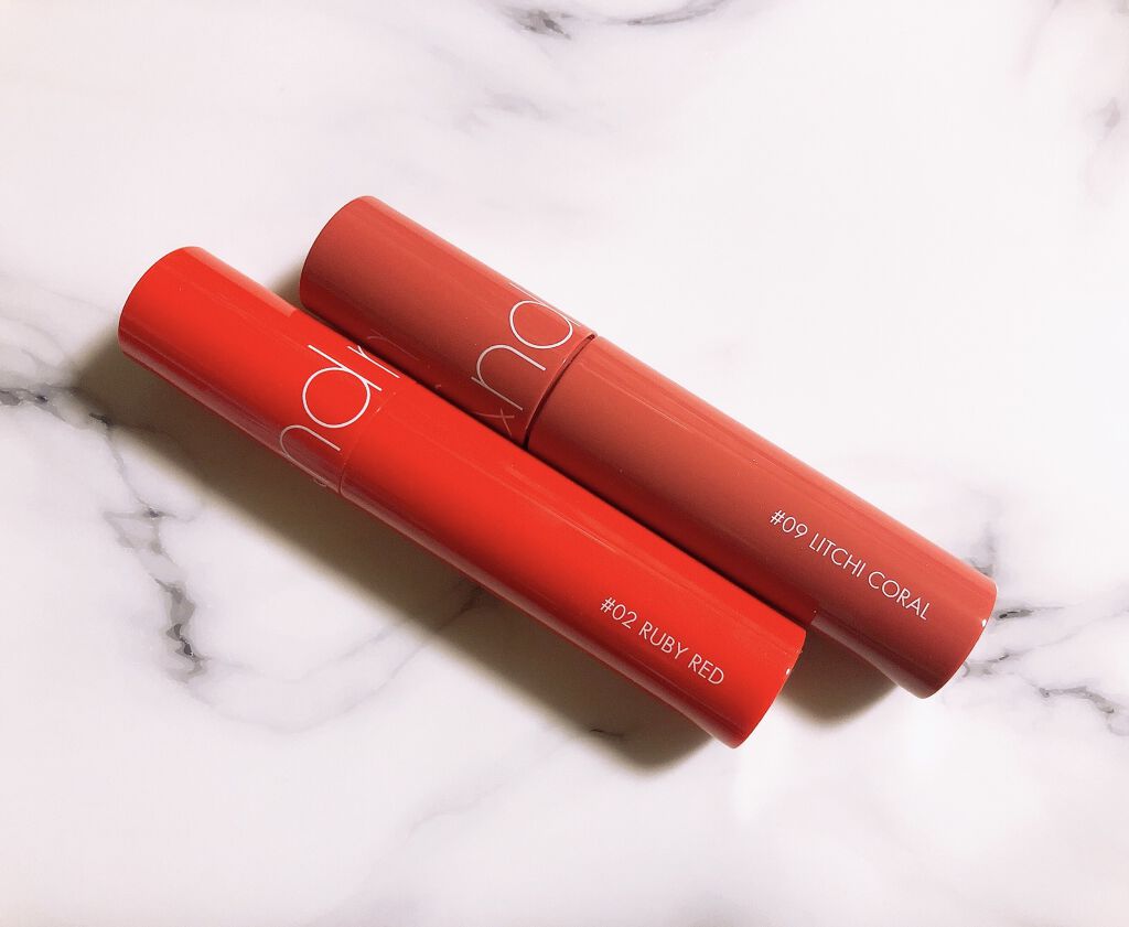 ジューシーラスティングティント/rom&nd/リップティントを使ったクチコミ（2枚目）