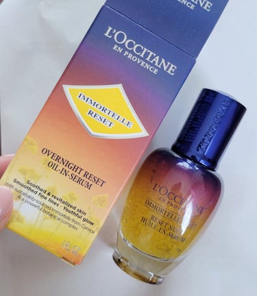 L'OCCITANE イモーテル オーバーナイトリセットセラムのクチコミ「翌朝までしっとり！ハリ肌夜用美容液✨
【使った商品】
L'OCCITANE
イモーテル オーバ.....」（1枚目）