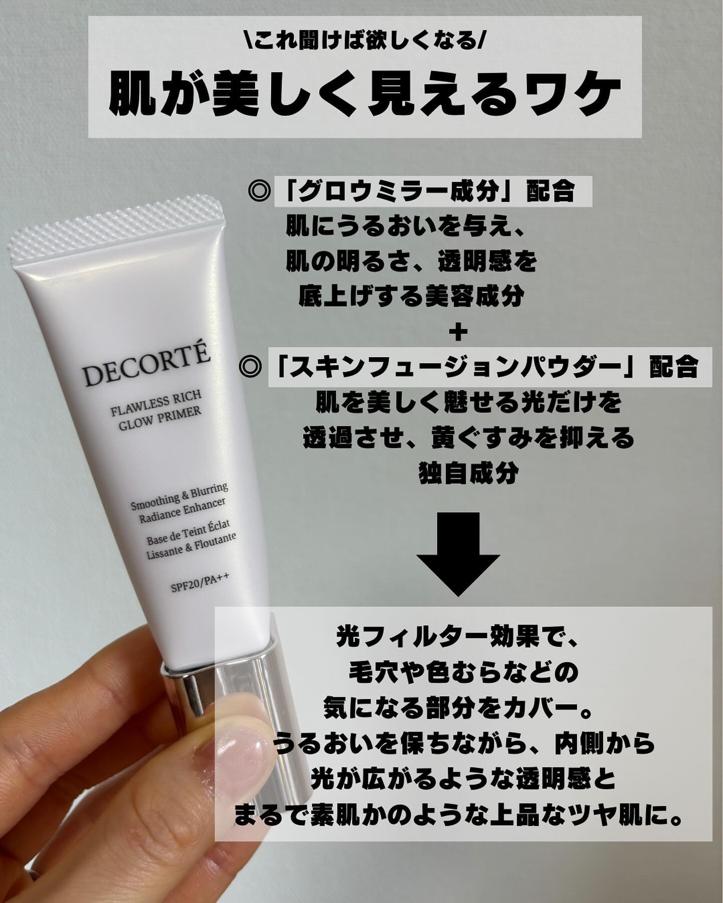 フローレススキン グロウライザー/DECORTÉ/化粧下地を使ったクチコミ（3枚目）