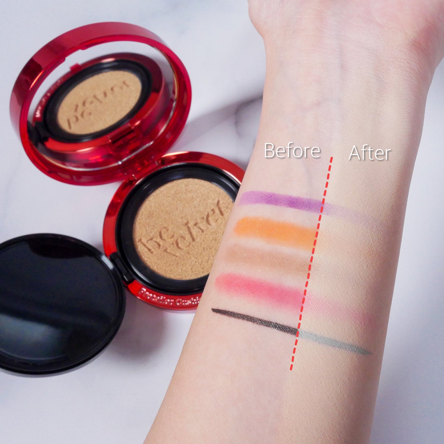 プロテーラービーベルベットカバークッション/espoir/クッションファンデーションを使ったクチコミ(2枚目)