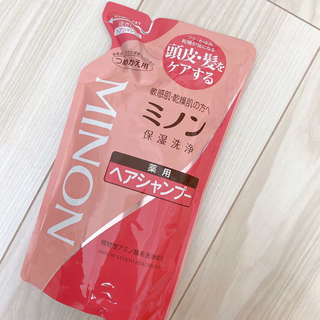 ミノン薬用ヘアシャンプー／薬用コンディショナー シャンプー 380ｍL(詰替用)/ミノン/シャンプー・コンディショナーを使ったクチコミ（1枚目）