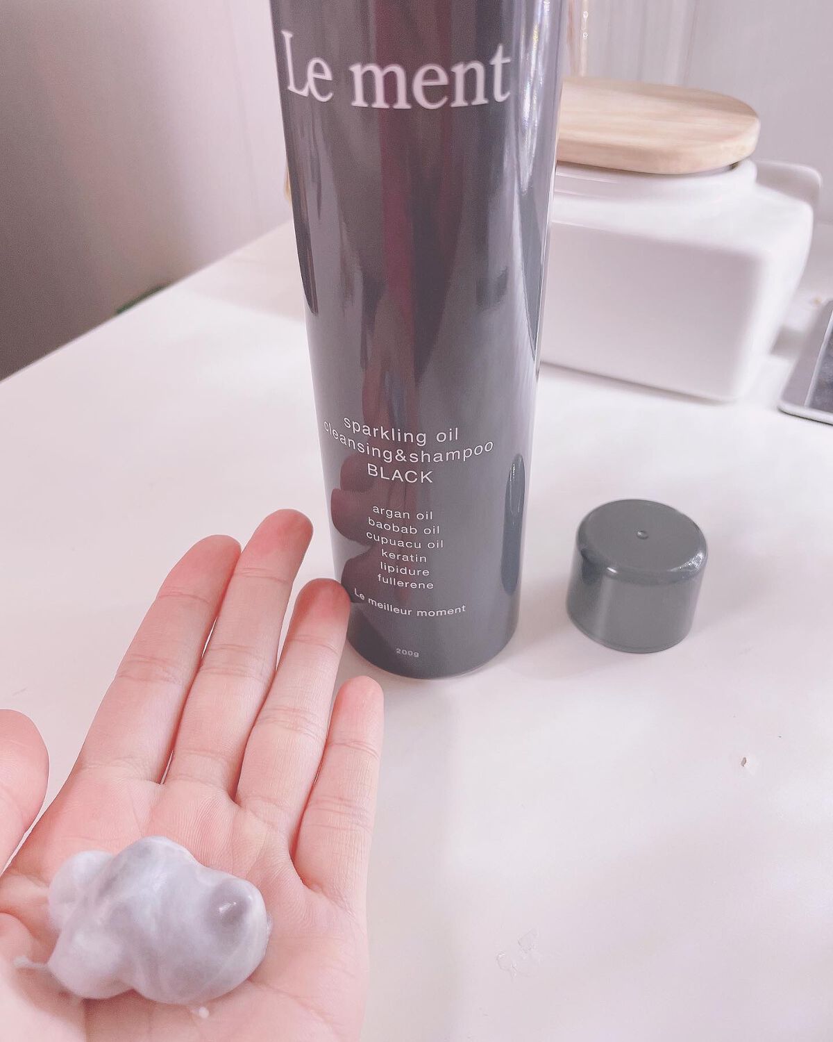 スパークリングオイル クレンジング&シャンプー ブラック /Le ment/市販シャンプーを使ったクチコミ(2枚目)