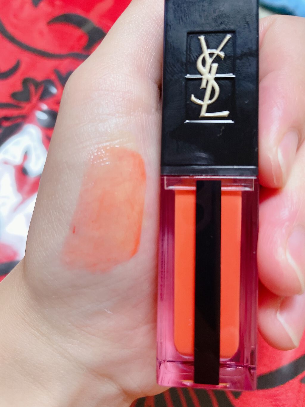 ルージュ ピュールクチュール ヴェルニ ウォーターステイン 605 バン ド コライユ/YVES SAINT LAURENT BEAUTE/口紅を使ったクチコミ（2枚目）