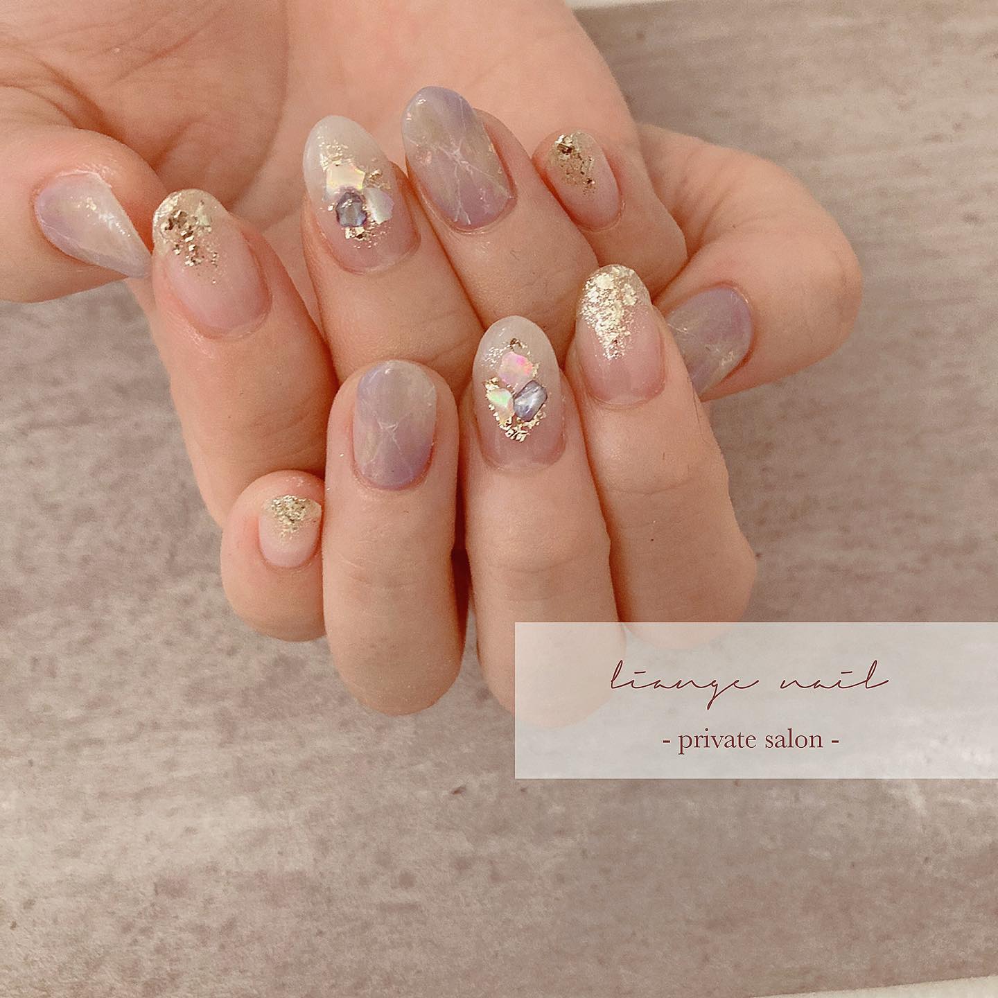 #リアンジェネイル,#柏ネイル,#ネイル,#ニュアンスネイル,#天然石ネイル,#夏ネイル,#シェルネイルのネイルデザイン