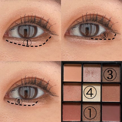 UR GLAM BLOOMING EYE COLOR PALETTE/U R GLAM/アイシャドウパレットを使ったクチコミ(4枚目)