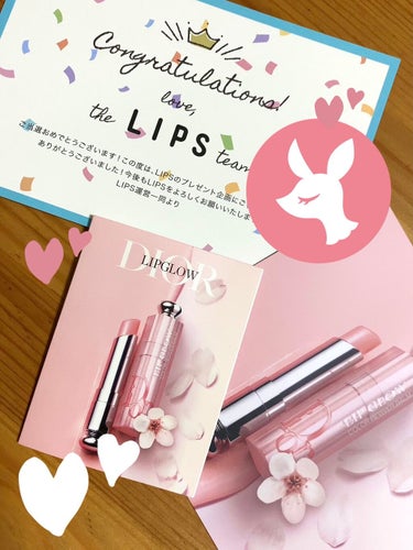 Dior
ディオール アディクト リップ グロウ
001　ピンク

LIPSのキャンペーンでサンプルいただきました💄
リニューアルしたアディクトリップグロウです😍

旧パッケージの010 ホロピンクは持