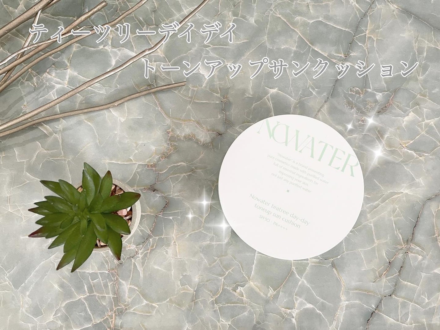 ティーツリーデイデイトーンアップサンクッション/NOWATER/日焼け止めローションを使ったクチコミ(2枚目)