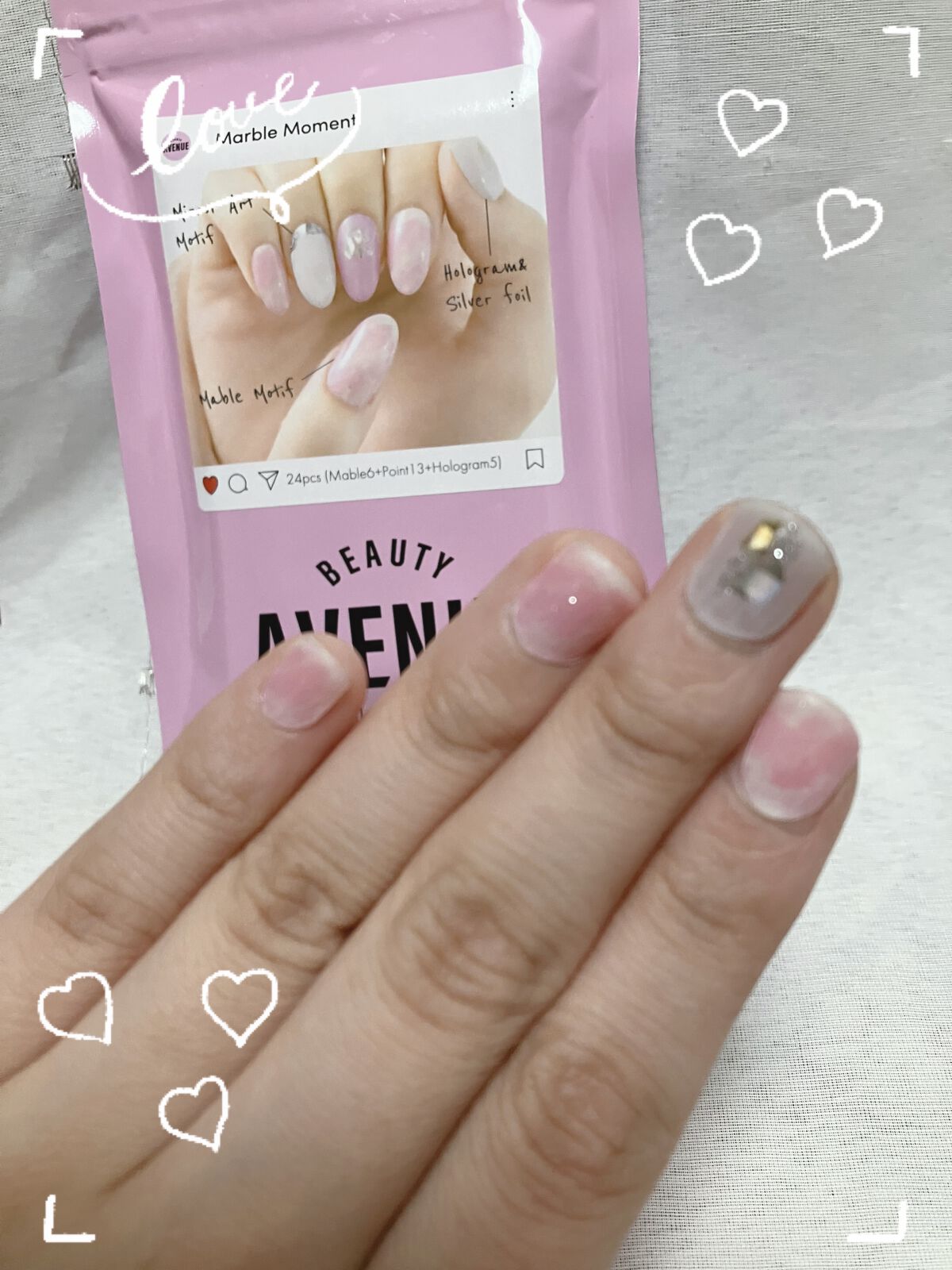 リアルジェルネイルシール マーブルモーメント/BEAUTY AVENUE/ネイルシールを使ったクチコミ（3枚目）