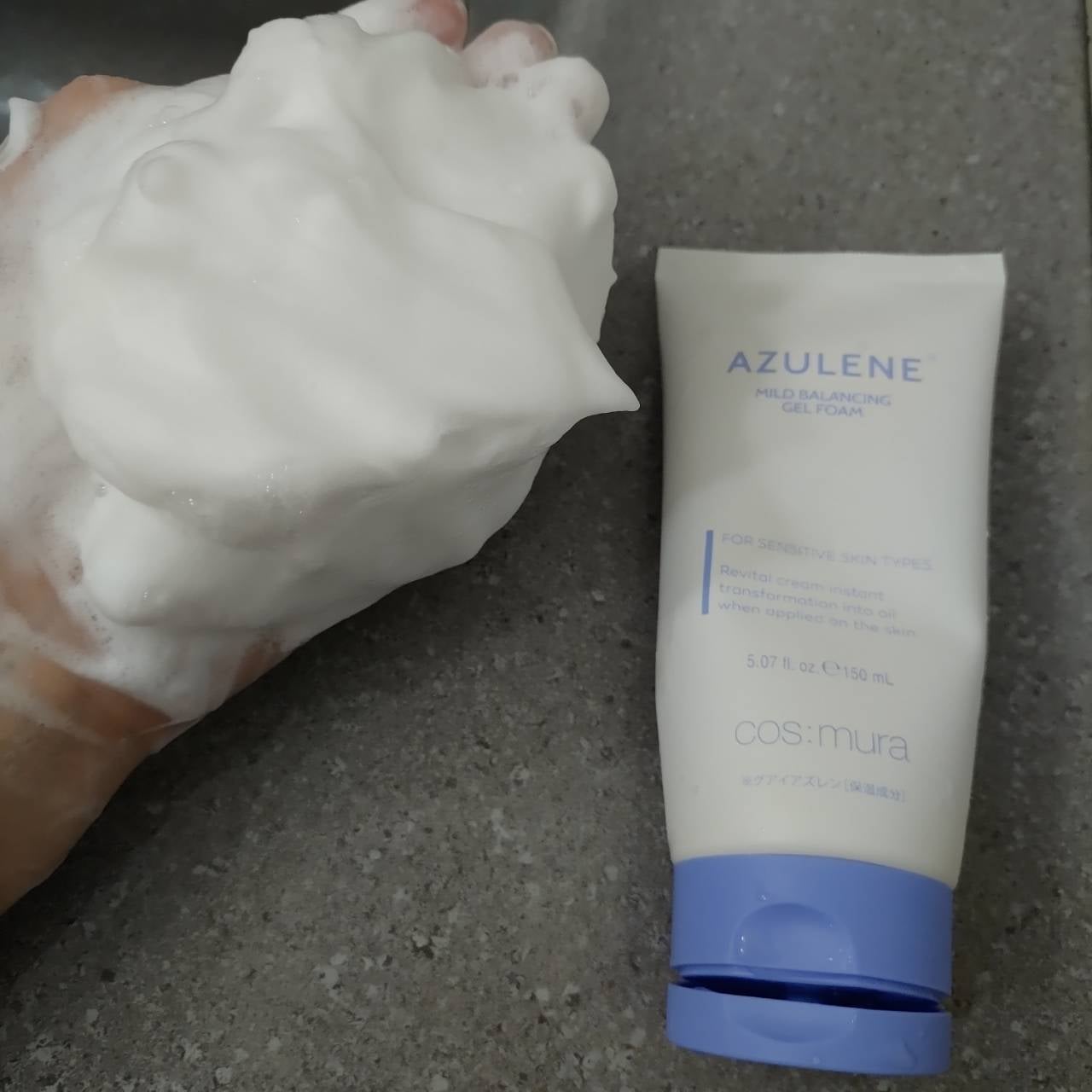 アズレンマイルドバランシングジェルフォーム/cos:mura/洗顔フォームを使ったクチコミ(3枚目)