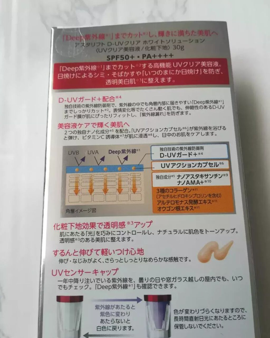 D-UVクリア ホワイトソリューション/アスタリフト/日焼け止めクリームを使ったクチコミ（2枚目）