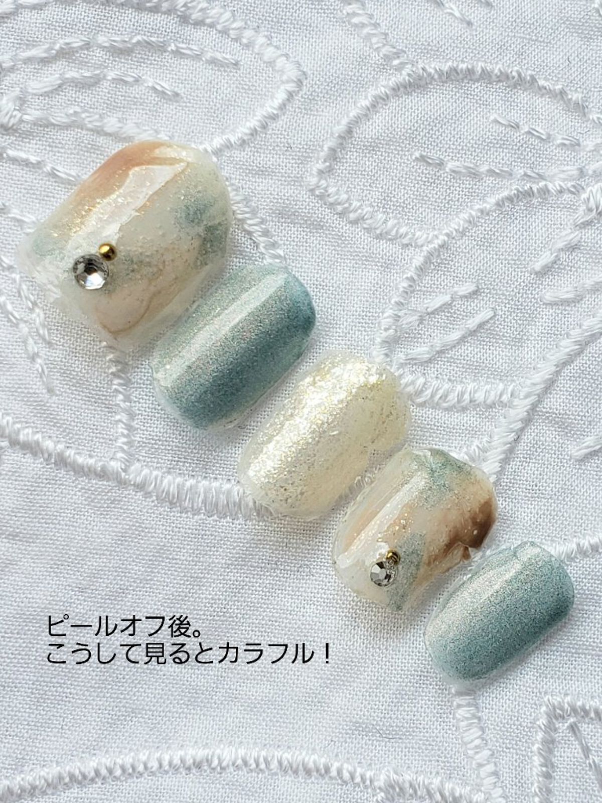 土木系おねいさん on LIPS 「かすみグリーンのニュアンスネイル!✼••┈┈••✼••┈┈••..」(2枚目)