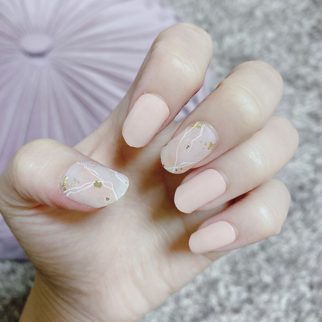 セミキュアジェルネイル（ハンド） ND-196 N Afterglow (Spring Melody Collection)/ohora/ネイルシールを使ったクチコミ（2枚目）