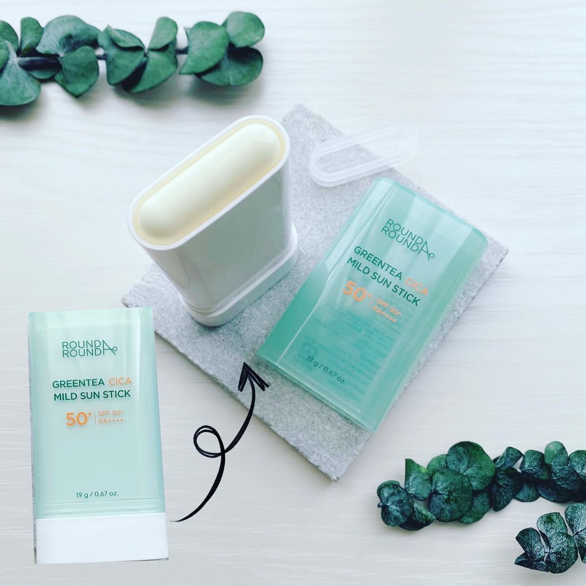 グリーンティー CICA マイルド サンスティック/ラウンドアラウンド/日焼け止めスティックを使ったクチコミ（1枚目）