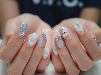 #人魚の鱗ネイル,#人魚の尻尾ネイル,#夏ネイル,#シェルネイル,#貝殻ネイル,#海ネイル,#7月ネイルのネイルデザイン