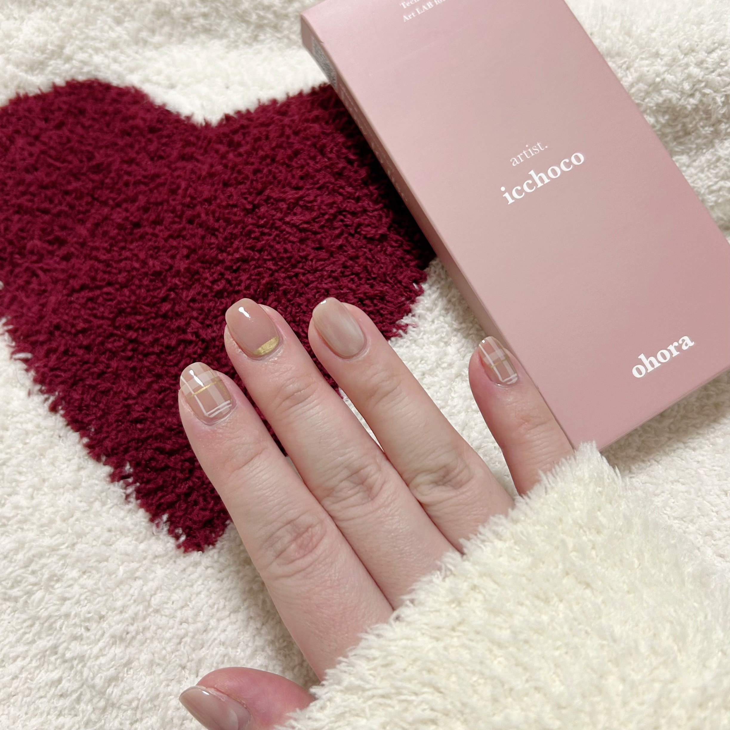 セミキュアジェルネイル（ハンド） ND-049-J N Coy Check（make together collection）/ohora/ネイルシールを使ったクチコミ（2枚目）