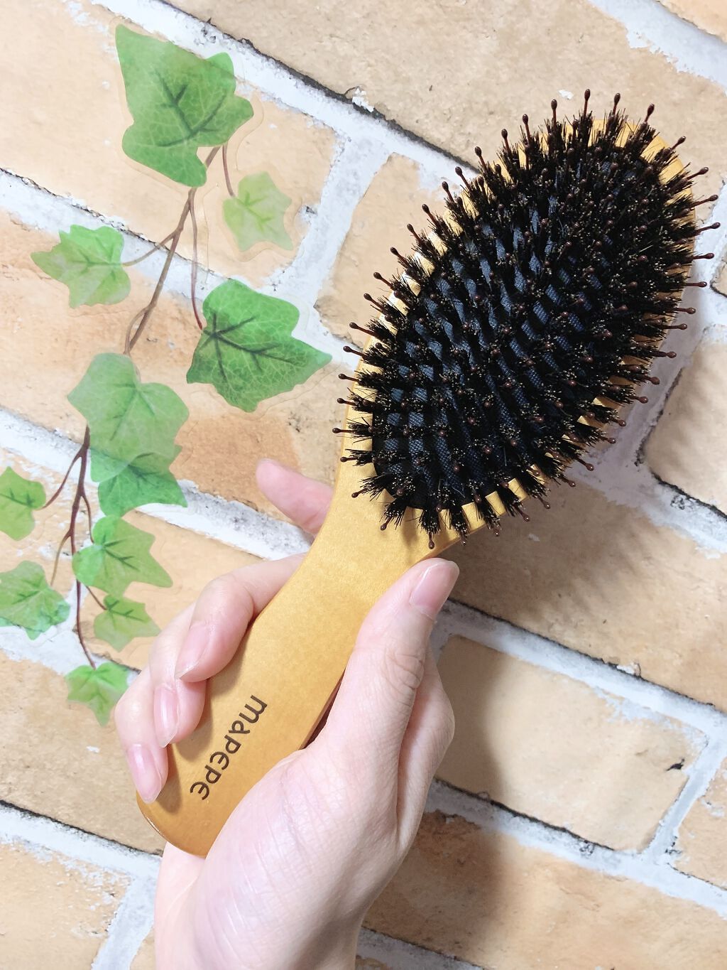 つやつや天然毛のミックスブラシ/マペペ/ヘアブラシを使ったクチコミ（2枚目）