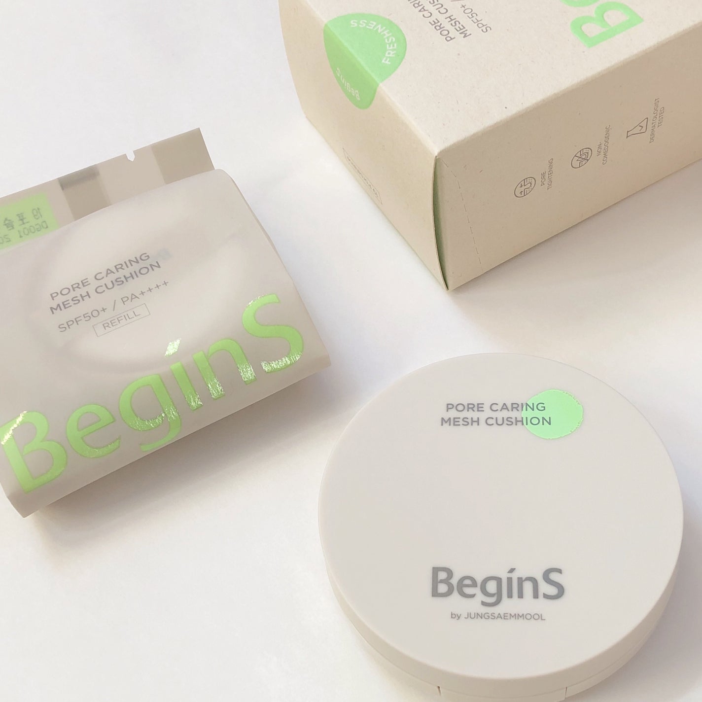 Pore Caring Mesh Cushion/BeginS by JUNGSAEMMOOL/クッションファンデーションを使ったクチコミ(1枚目)
